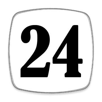 24 - Square fridge magnet - white - Front