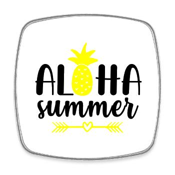 aloha summer - Viereckiger Kühlschrankmagnet - Weiß - Vorne
