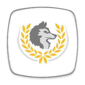 Laurel Wreath Bad Wolf Logo - Square fridge magnet - white - Front