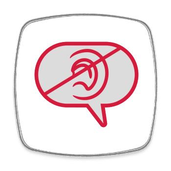Nicht hören Symbol Sprechblase - Viereckiger Kühlschrankmagnet - Weiß - Vorne