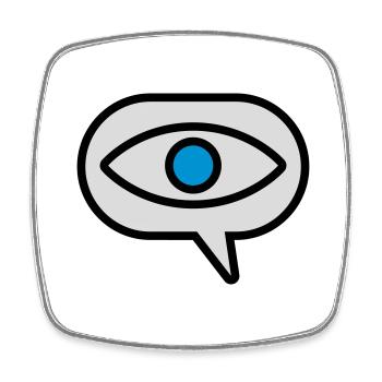 Eye Seeing Comic Speech Bubble - Square fridge magnet - white - Front