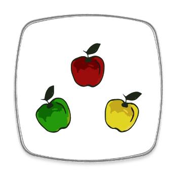 Pommes multicolores / pommes colorées - Magnet carré - blanc - Devant