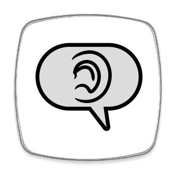 Hear Simple Symbol Speech Bubble - Square fridge magnet - white - Front