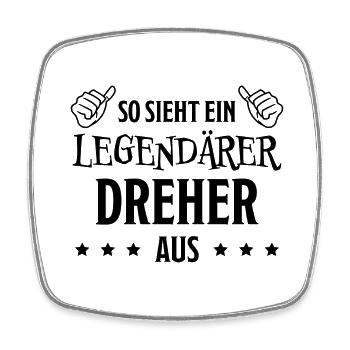 Dreher Fun Spruch Drehmaschinen Dreher Geschenk - Viereckiger Kühlschrankmagnet - Weiß - Vorne