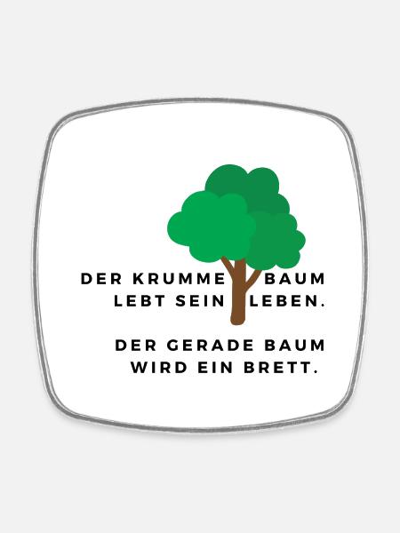 Der krumme Baum - Viereckiger Kühlschrankmagnet - Weiß