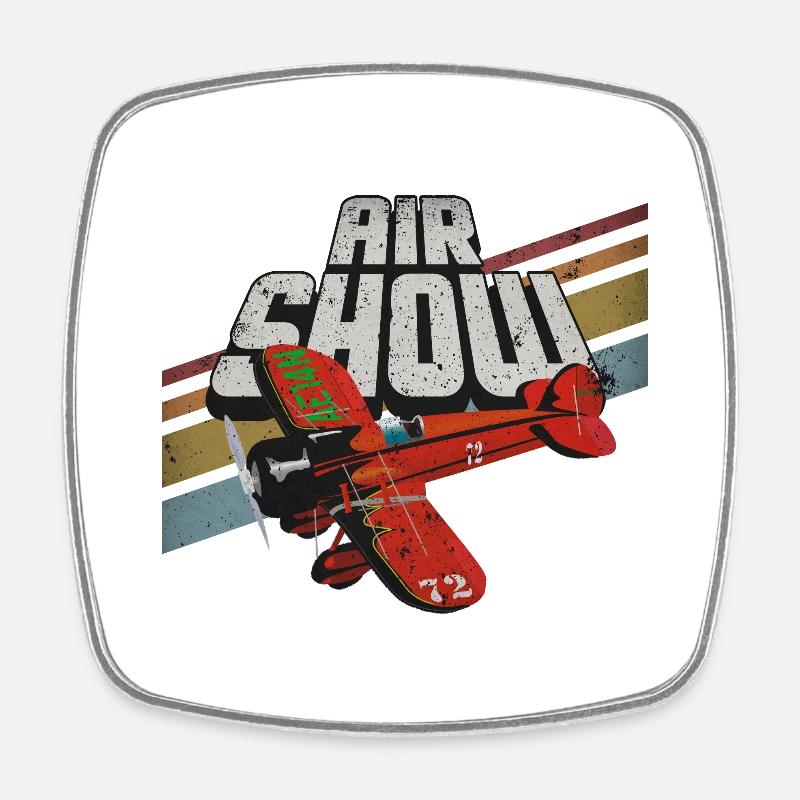 Airplane Graphic - Square fridge magnet - white