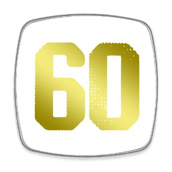Maillot 60 numéros - Magnet carré - blanc - Devant