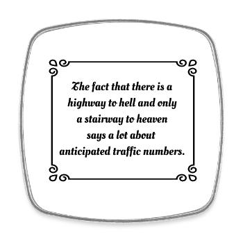 Highway to hell vs. stairway to heaven - Square fridge magnet - white - Front