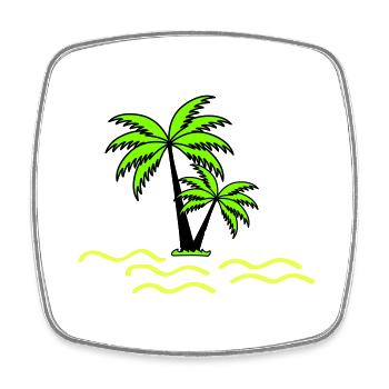 Palm trees - Square fridge magnet - white - Front