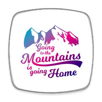 Adventure Travel Hiking Mountain - Square fridge magnet - white - Front