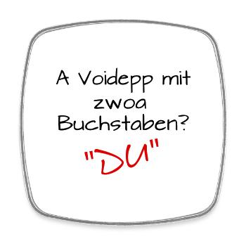 Voidepp DU - Viereckiger Kühlschrankmagnet - Weiß - Vorne