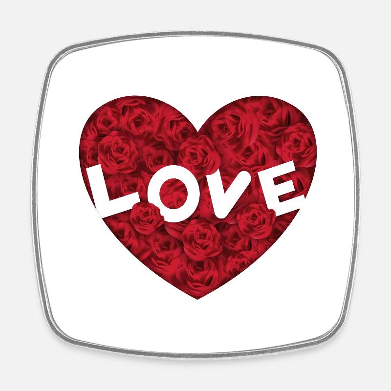 Love - Square fridge magnet - white