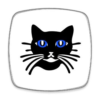Cat cartoon (Colors customizable) - Square fridge magnet - white - Front
