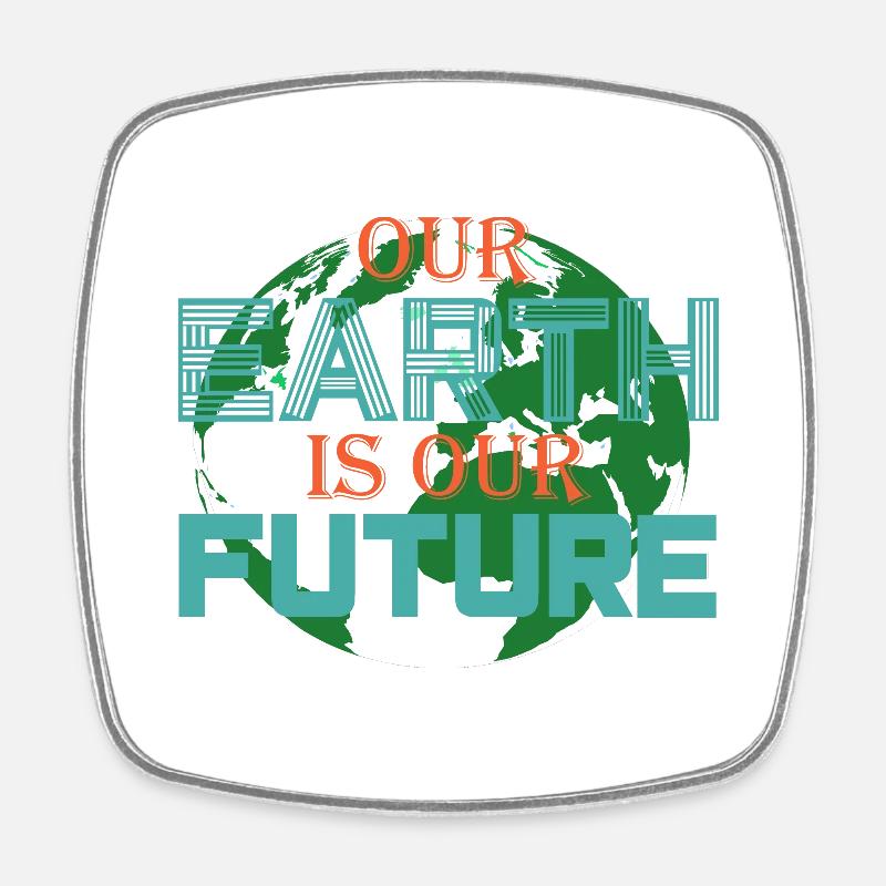 Save the earth - Viereckiger Kühlschrankmagnet - Weiß