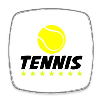 tennis 01 - Viereckiger Kühlschrankmagnet - Weiß - Vorne