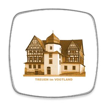 Treuen Schloss Vogtland Sachsen - Viereckiger Kühlschrankmagnet - Weiß - Vorne