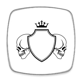 skull wappen - Viereckiger Kühlschrankmagnet - Weiß - Vorne