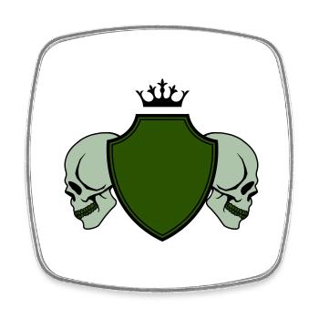 skull wappen - Viereckiger Kühlschrankmagnet - Weiß - Vorne