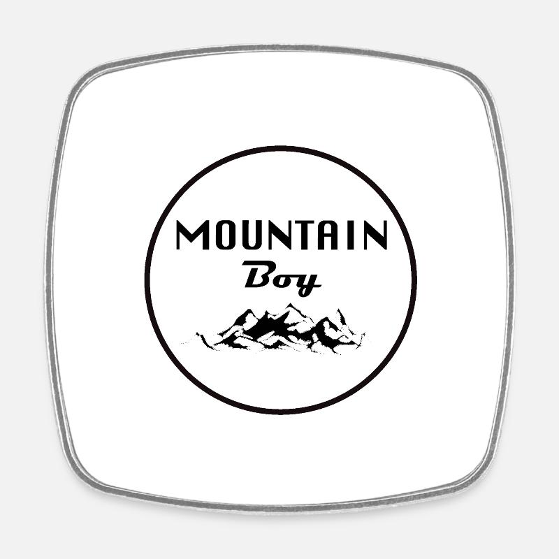 Garçon de montagne - Magnet carré - blanc