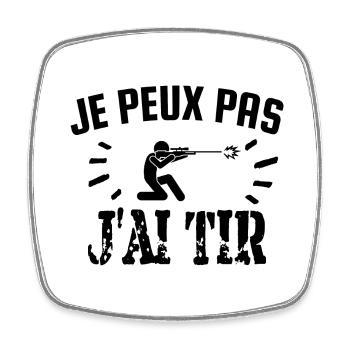 je peux pas j'ai tir - Magnet carré - blanc - Devant