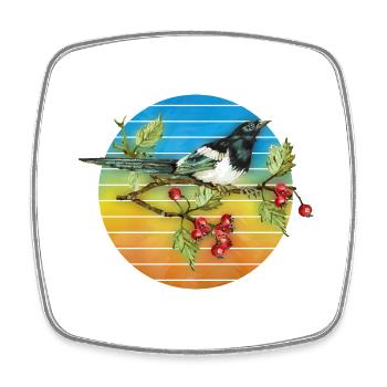Bunter Vogel - Viereckiger Kühlschrankmagnet - Weiß - Vorne