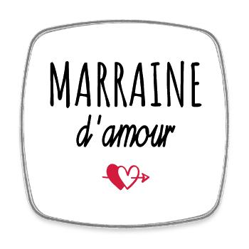 marraine d amour - Magnet carré - blanc - Devant