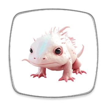 Kleiner Baby Axolotl für Tierfreunde - Viereckiger Kühlschrankmagnet - Weiß - Vorne