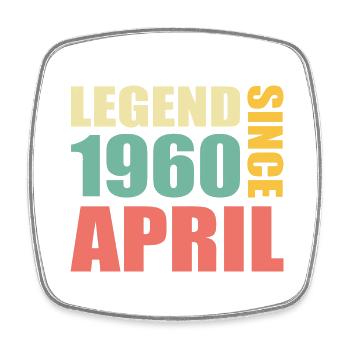 63e anniversaire Avril Né 1960 Idée cadeau - Magnet carré - blanc - Devant