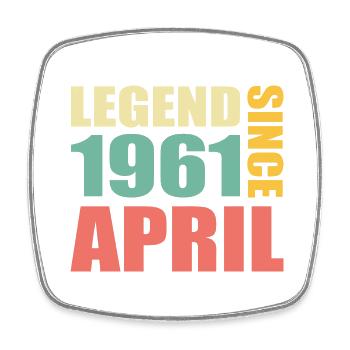 62e anniversaire Avril Né 1961 Idée cadeau - Magnet carré - blanc - Devant