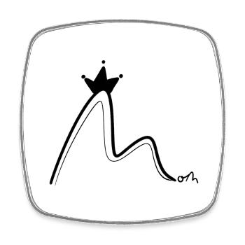 Mom Crown Krone Mutter Mama - Viereckiger Kühlschrankmagnet - Weiß - Vorne
