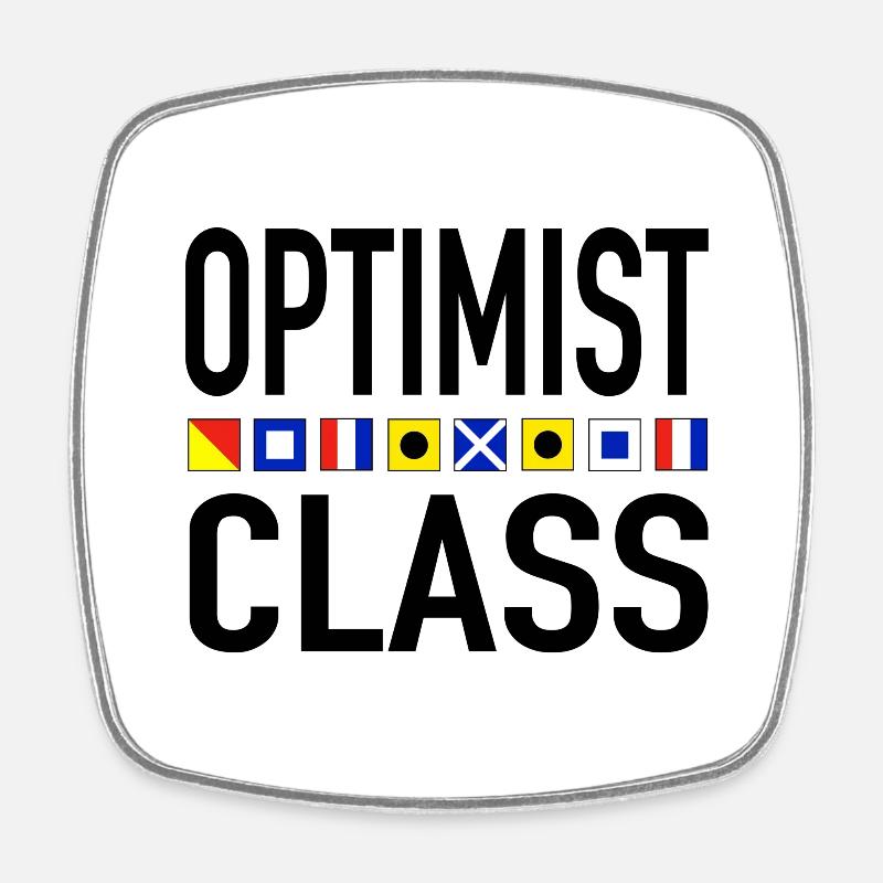 Optimist - Viereckiger Kühlschrankmagnet - Weiß