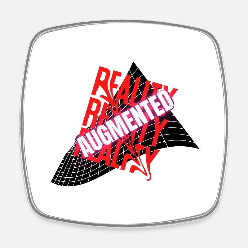 Reality Augmented Anamorphic - Square fridge magnet - white