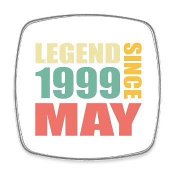 24th Birthday May Vintage 1999 Gift Idea - Square fridge magnet - white - Front