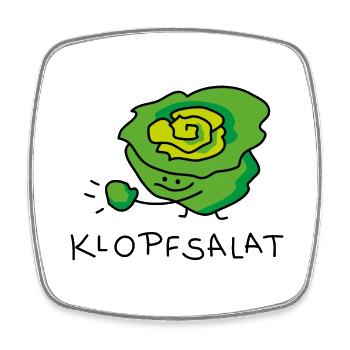 Salat lustig - Viereckiger Kühlschrankmagnet - Weiß - Vorne