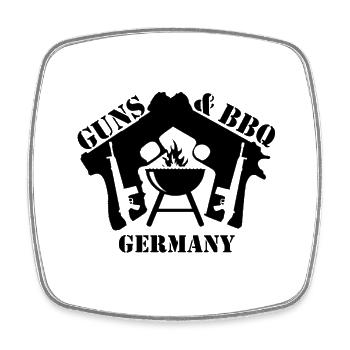 Guns & BBQ Germany 2 - Viereckiger Kühlschrankmagnet - Weiß - Vorne