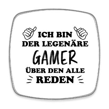 Gamer Videospiel Gaming Spruch Fun Gamer Geschenk - Viereckiger Kühlschrankmagnet - Weiß - Vorne