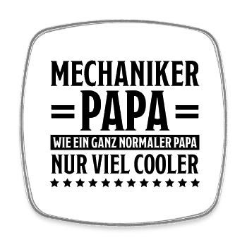 Mechaniker Spruch Papa Lustige Mechaniker Geschenk - Viereckiger Kühlschrankmagnet - Weiß - Vorne