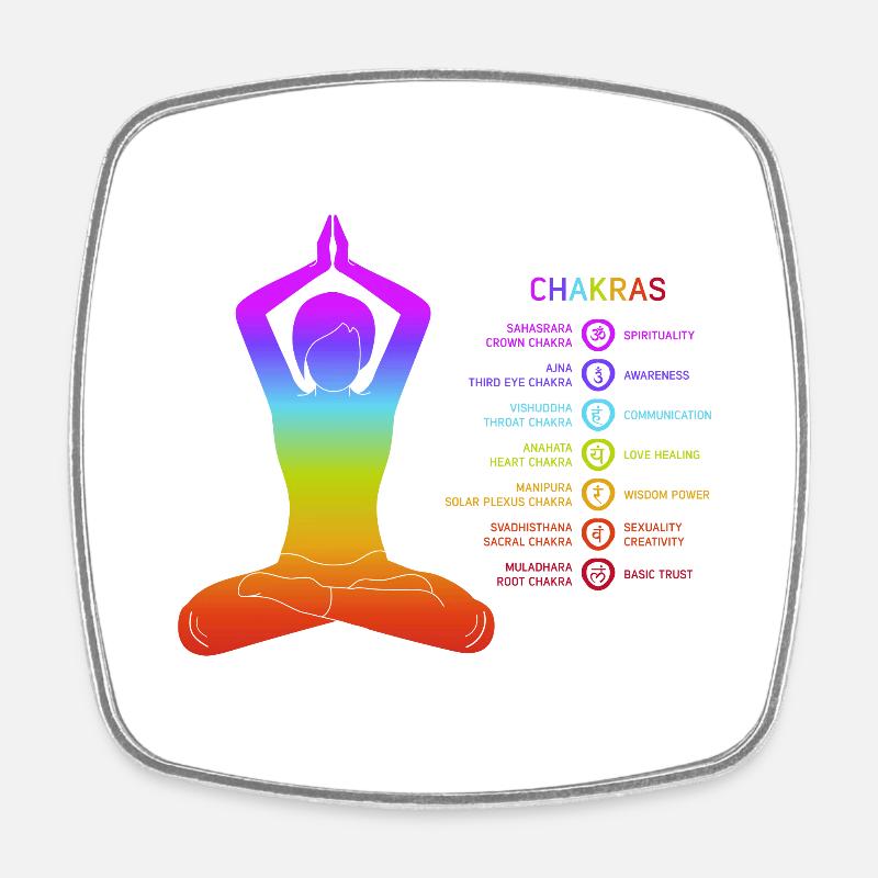 Chakra - Chakras - Square fridge magnet - white