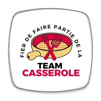 TEAM CASSEROLE - Magnet carré - blanc - Devant