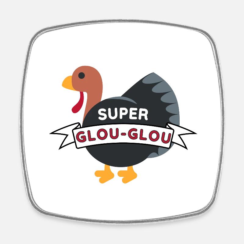 Super Glou-glou - Square fridge magnet - white