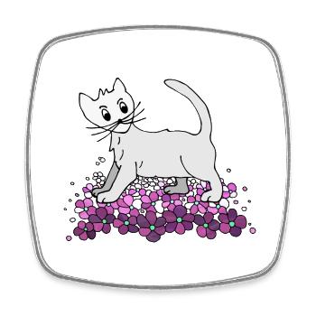 Chats - Magnet carré - blanc - Devant