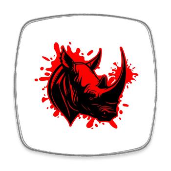Rhinoceros Animal Head - Square fridge magnet - white - Front