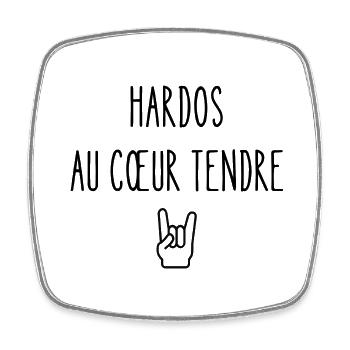 hardos au cœur tendre - Magnet carré - blanc - Devant