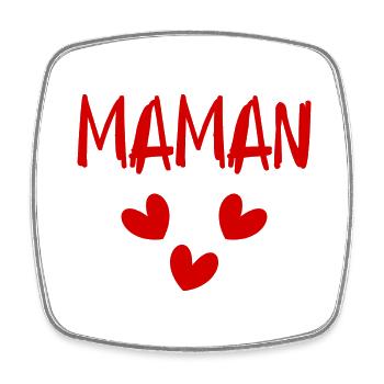 FÊTE DES MÈRES. BONNE FÊTE MAMAN. MAMAN. FÊTE - Magnet carré - blanc - Devant