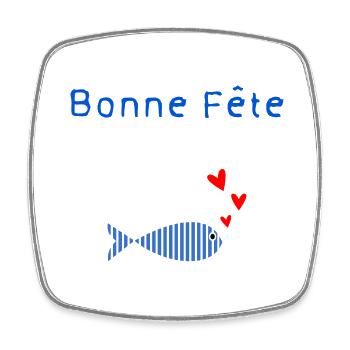 BONNE FÊTE PAPA. PAPA. FÊTE DES PÈRES. PÈRE - Magnet carré - blanc - Devant