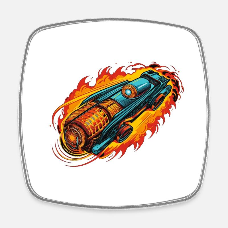 Turbo atomic - Magnet carré - blanc