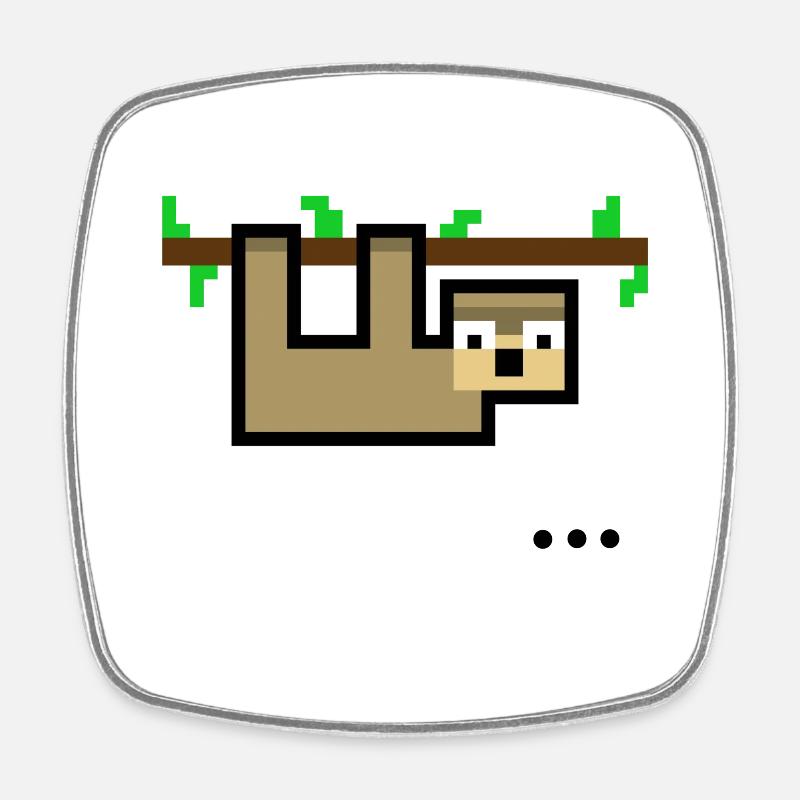 Sloth is Speechless - Square fridge magnet - white