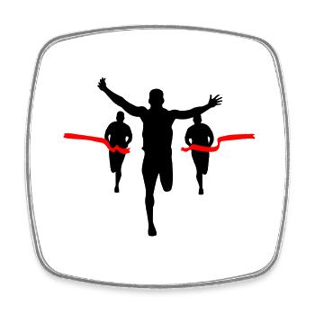 Triathlon Natation Bike Run Marathon - Magnet carré - blanc - Devant