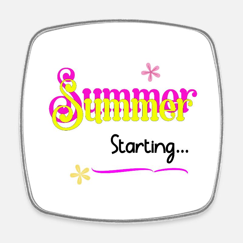 Sommer-Start-Design - Viereckiger Kühlschrankmagnet - Weiß