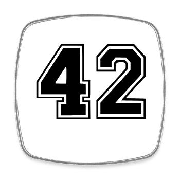 42 - Square fridge magnet - white - Front